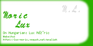 moric lux business card